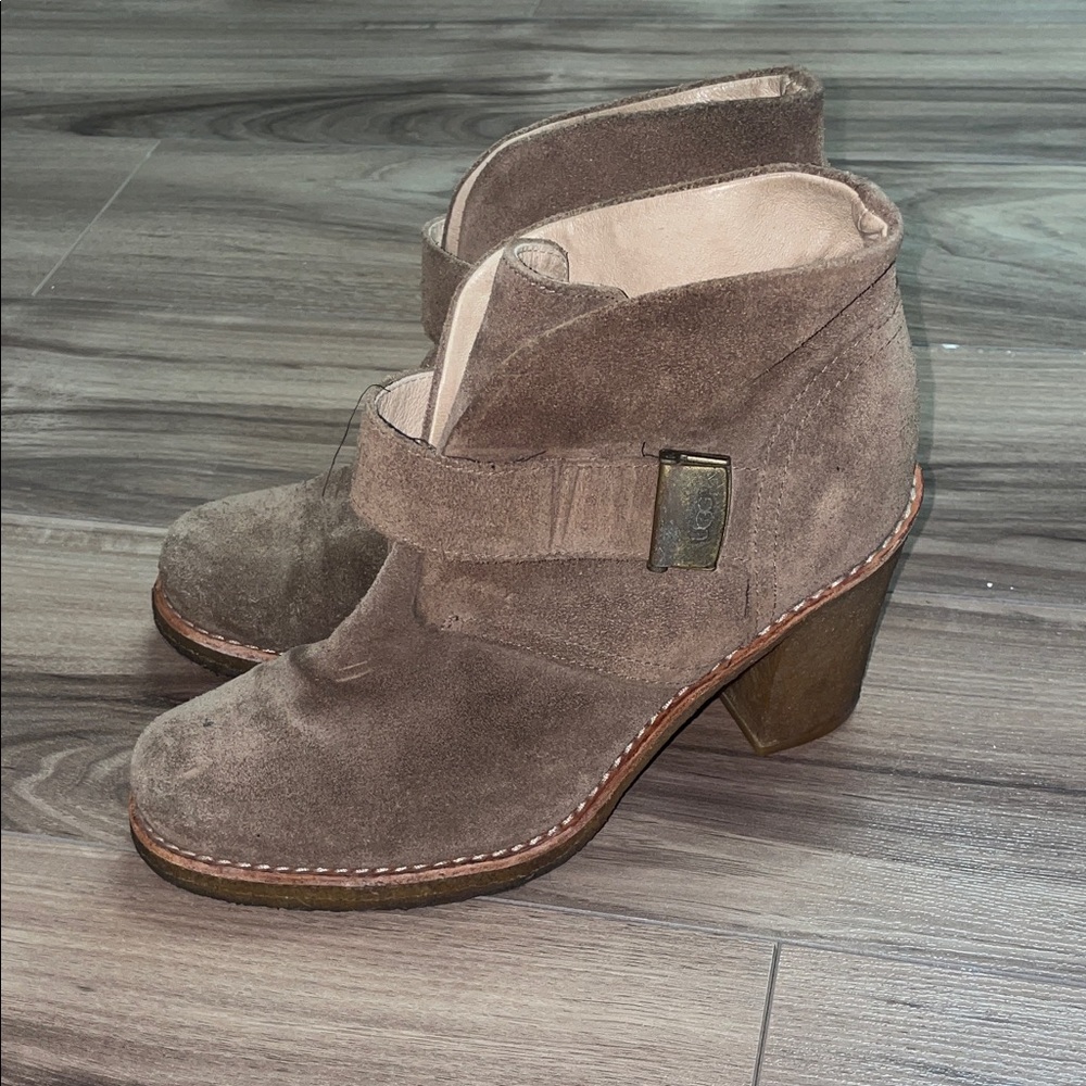 UGG Tan Suede Heeled Boots Size 8
